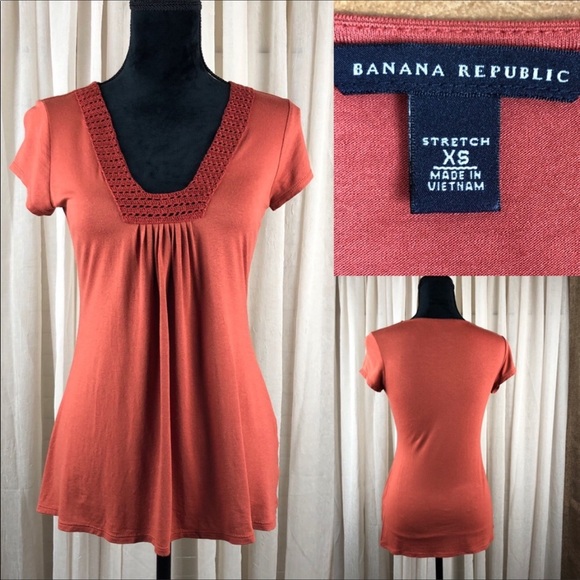 Banana Republic Tops - Banana Republic rust colored tee. Crochet …